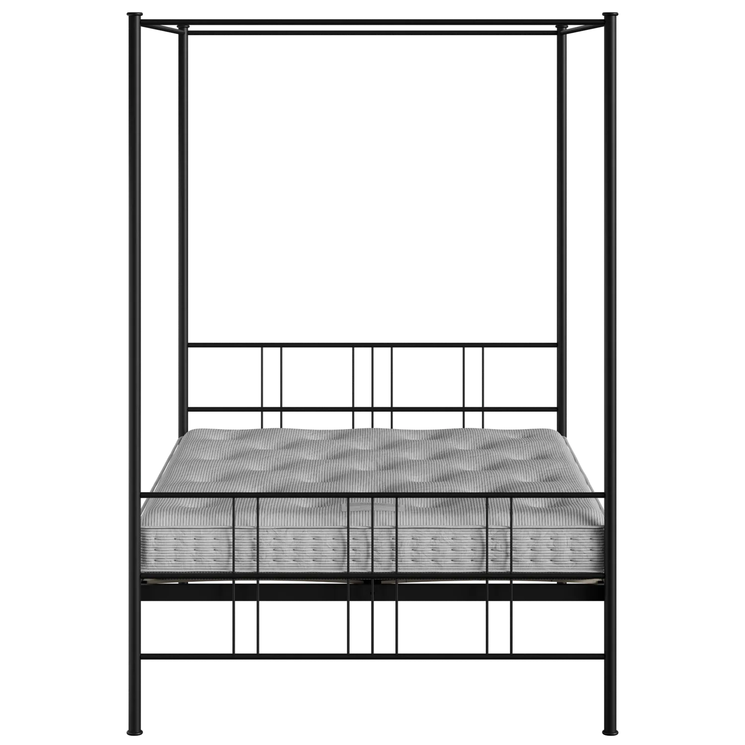 Toulon iron/metal bed in black with Juno mattress