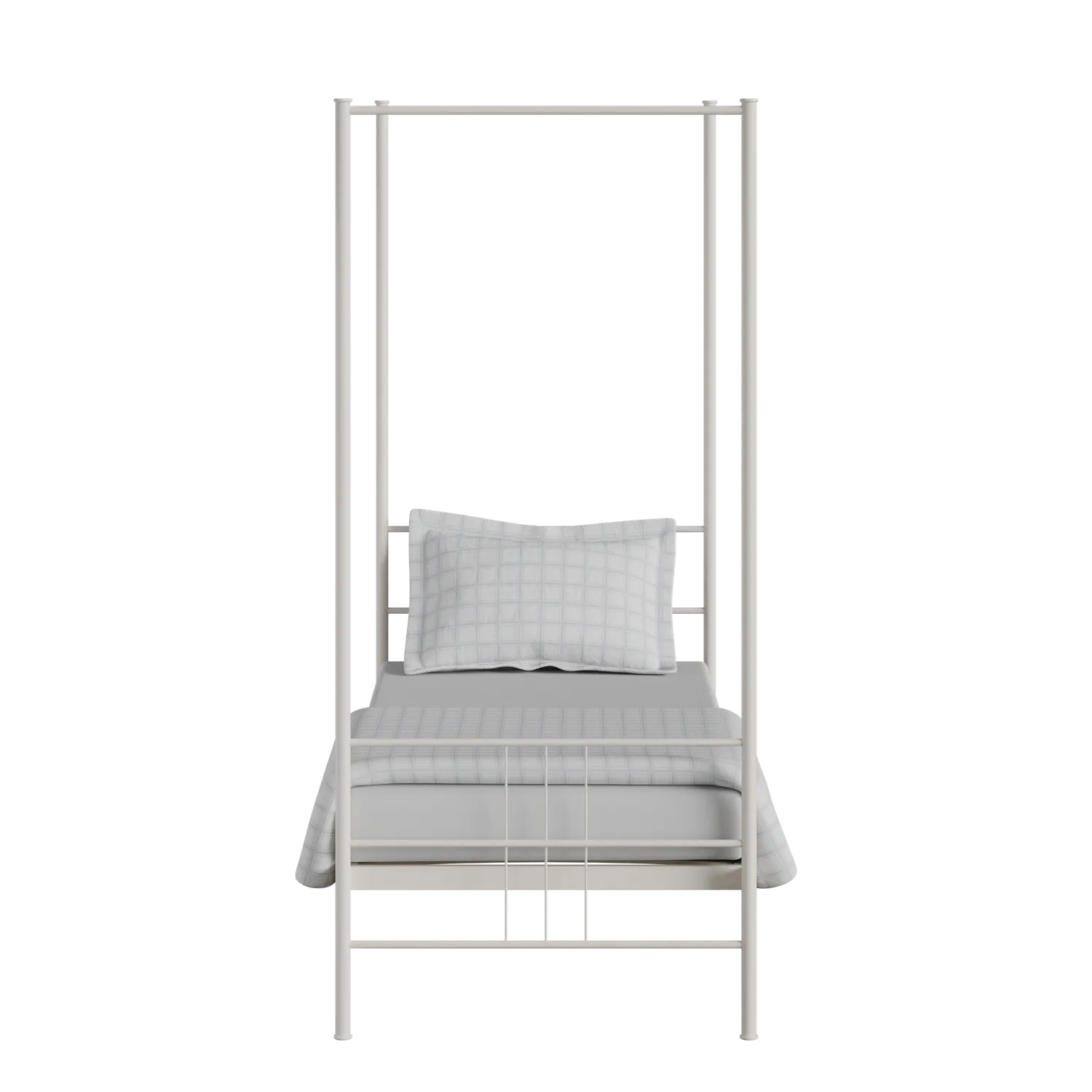 Toulon cama individual de metal en crema