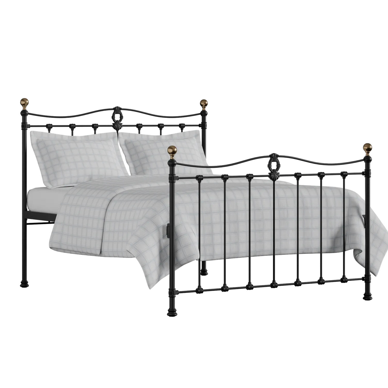 Tulsk iron/metal bed in black with Juno mattress