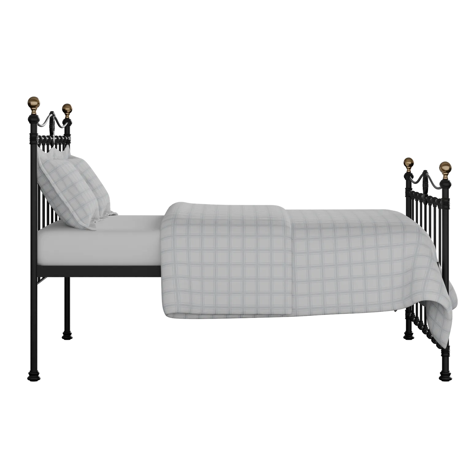 Tulsk iron/metal bed in black with Juno mattress