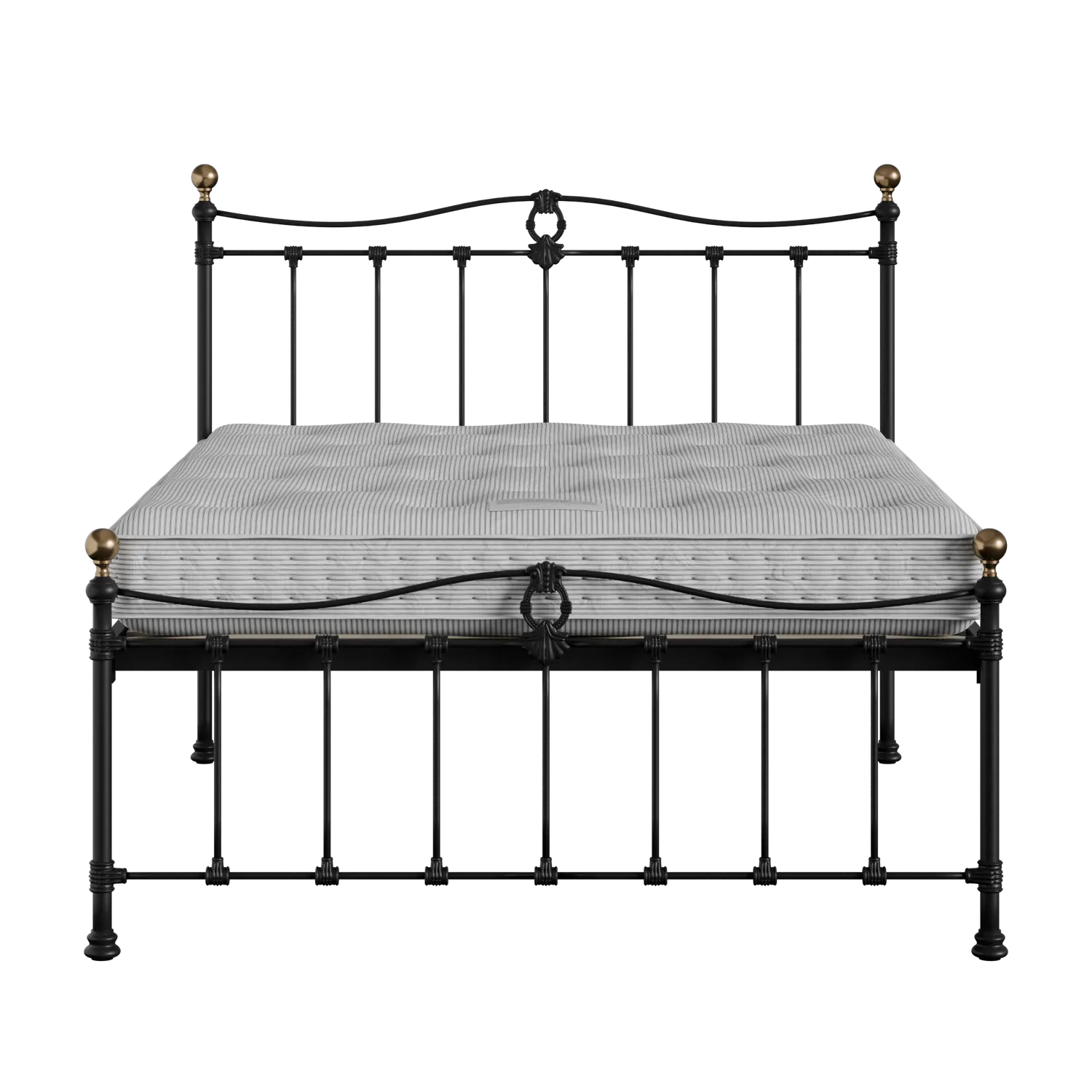 Tulsk Low Footend iron/metal bed in black with Juno mattress