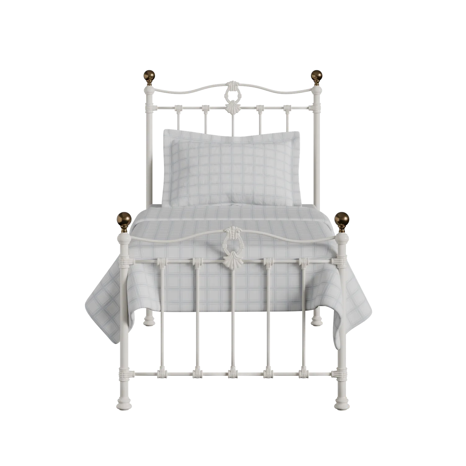 Tulsk Low Footend iron/metal single bed in ivory