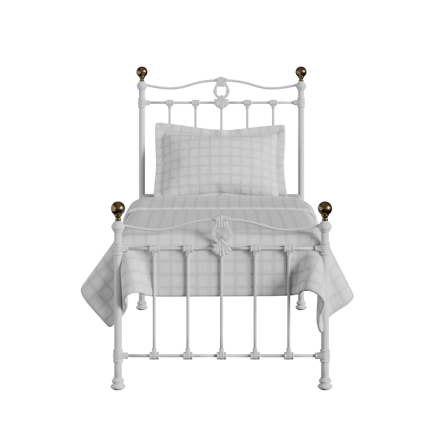 Tulsk Low Footend iron/metal single bed in white