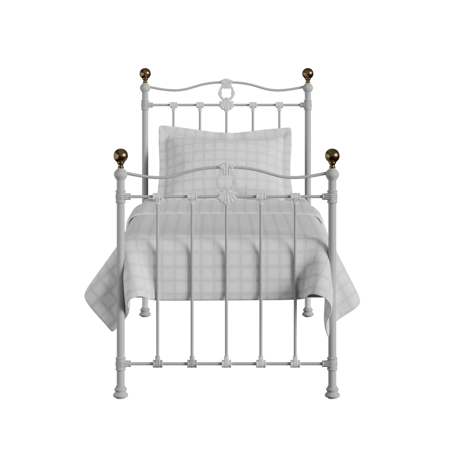 Tulsk cama individual de metal en blanco