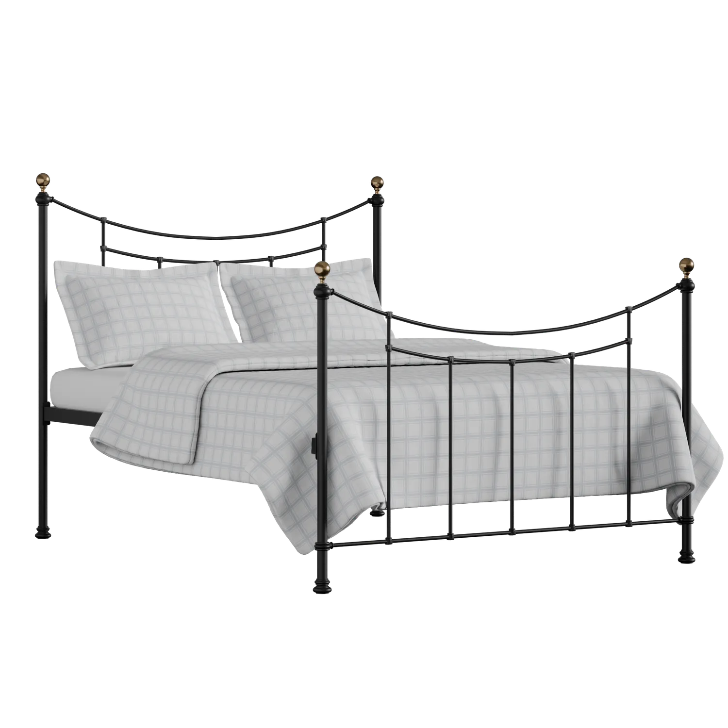 Virginia iron/metal bed in black with Juno mattress