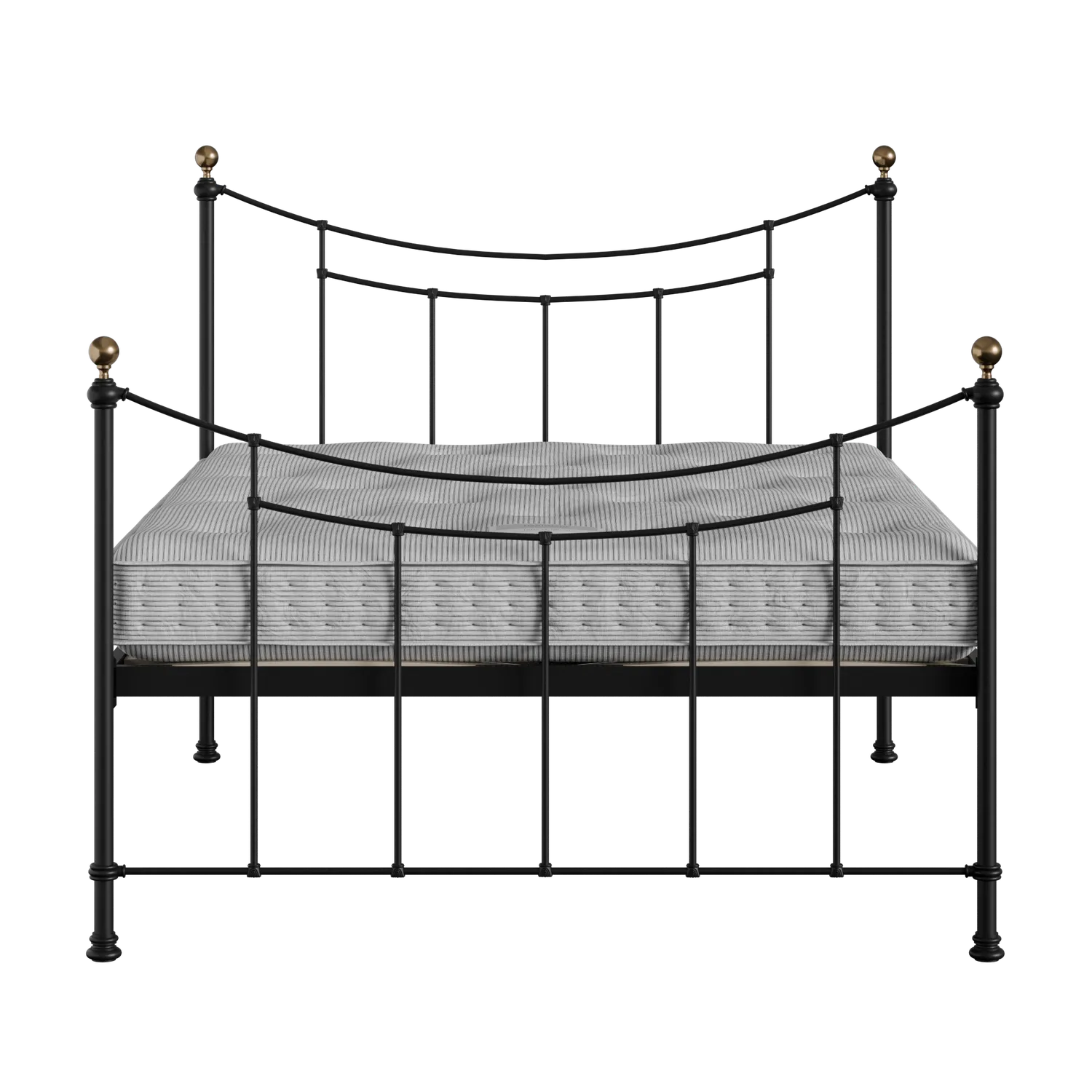 Virginia cama de metal en negro con colchón