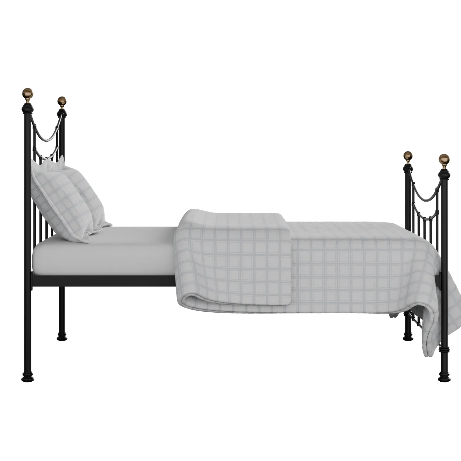 Virginia iron/metal bed in black with Juno mattress