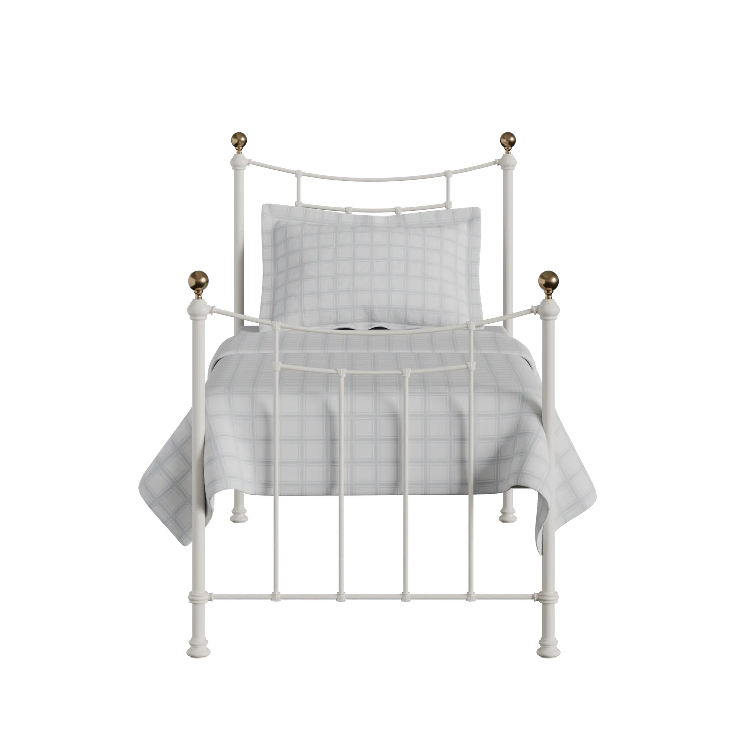 Virginia iron/metal single bed in ivory