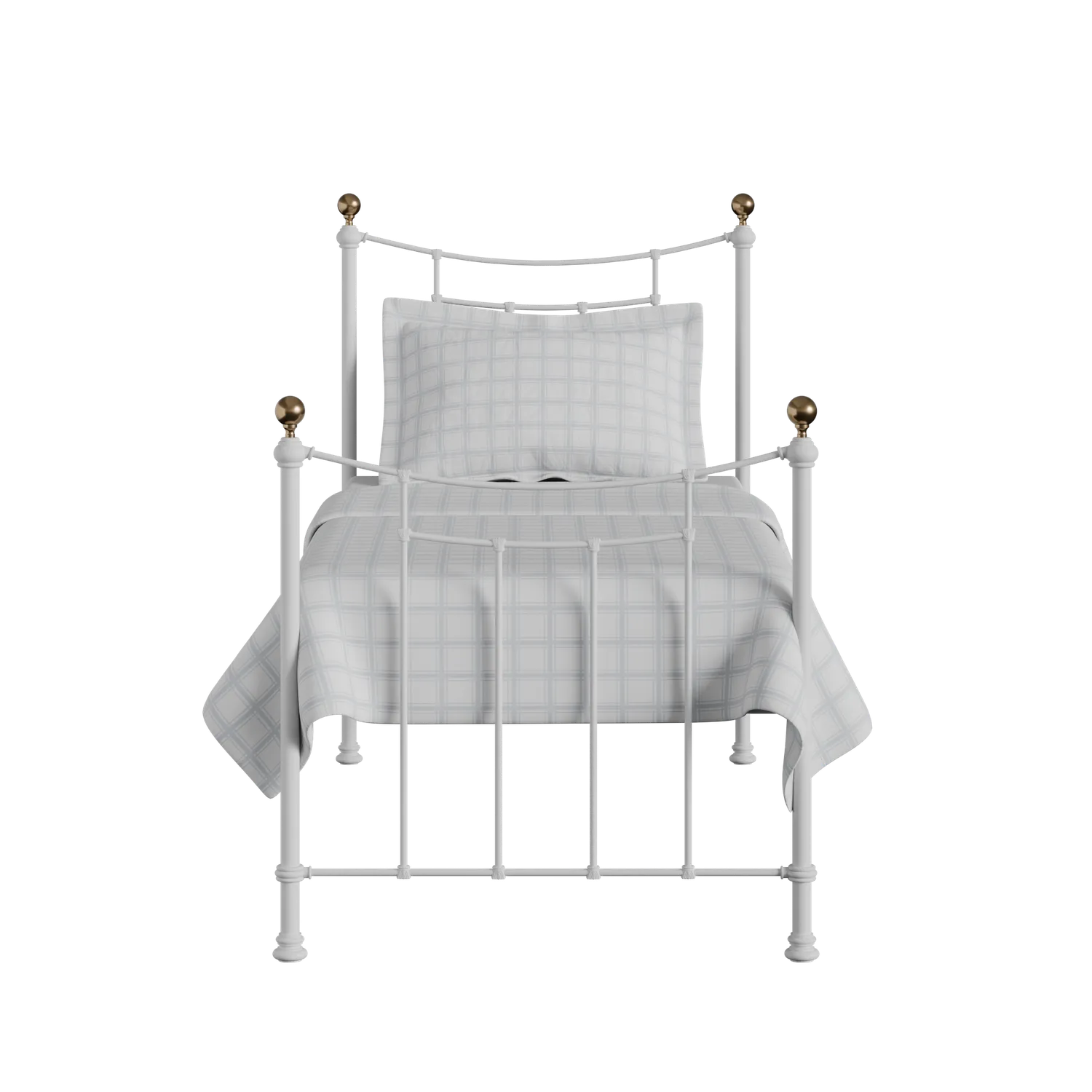 Virginia cama individual de metal en blanco