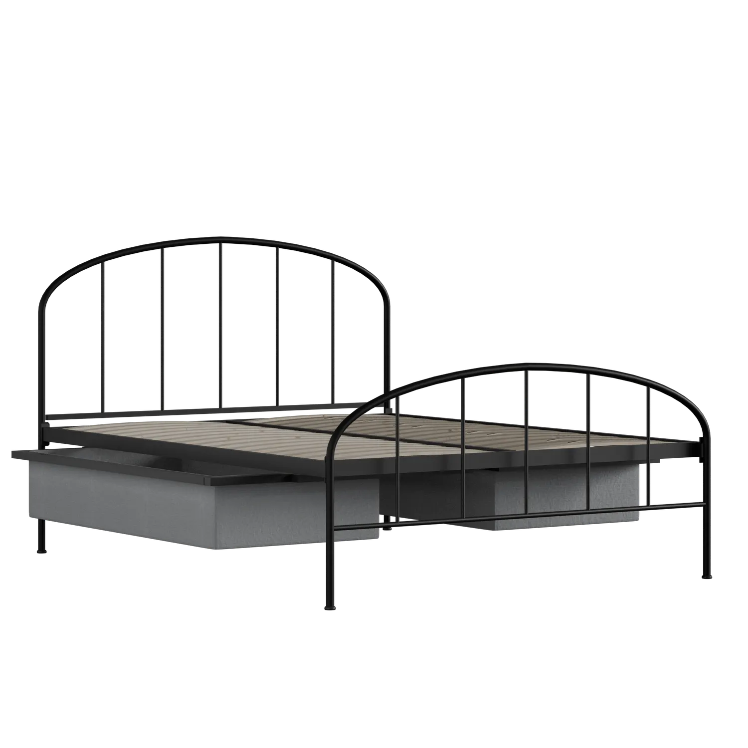 Waldo ijzeren bed in zwart met lades