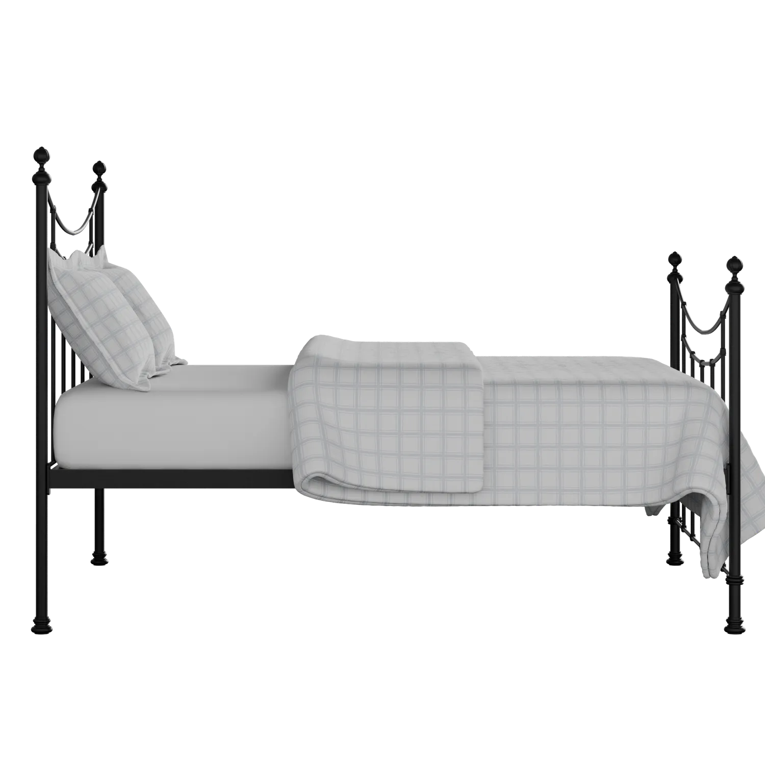 Winchester iron/metal bed in black with Juno mattress