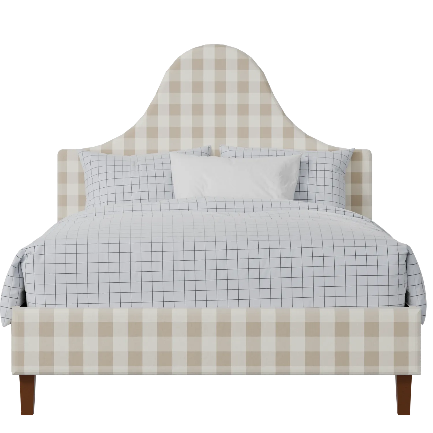 Beverley upholstered bed in Romo Kemble Putty fabric