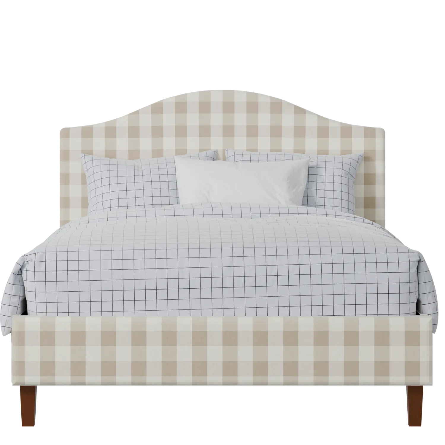 Burley Slim upholstered bed in Romo Kemble Putty fabric