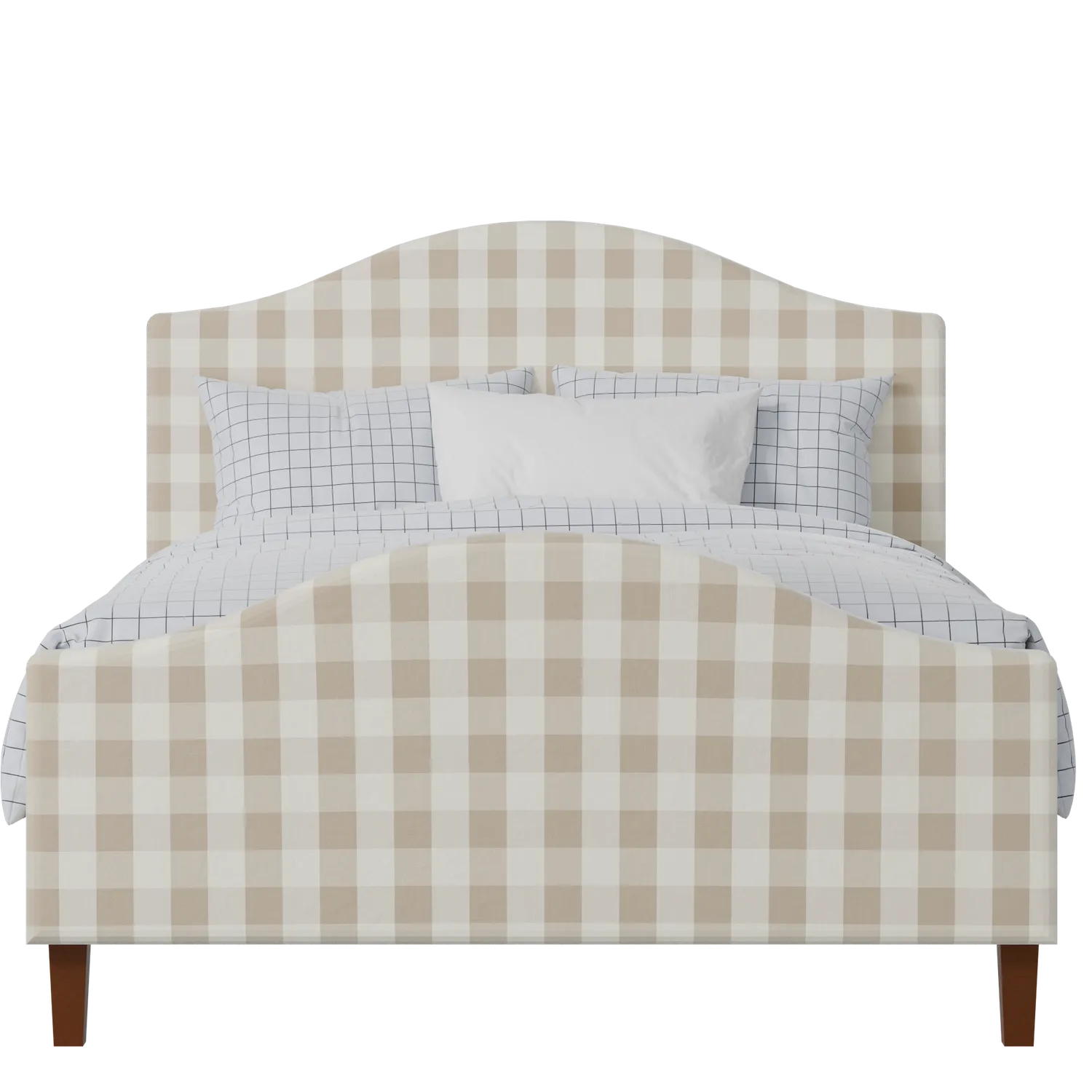 Burley upholstered bed in Romo Kemble Putty fabric