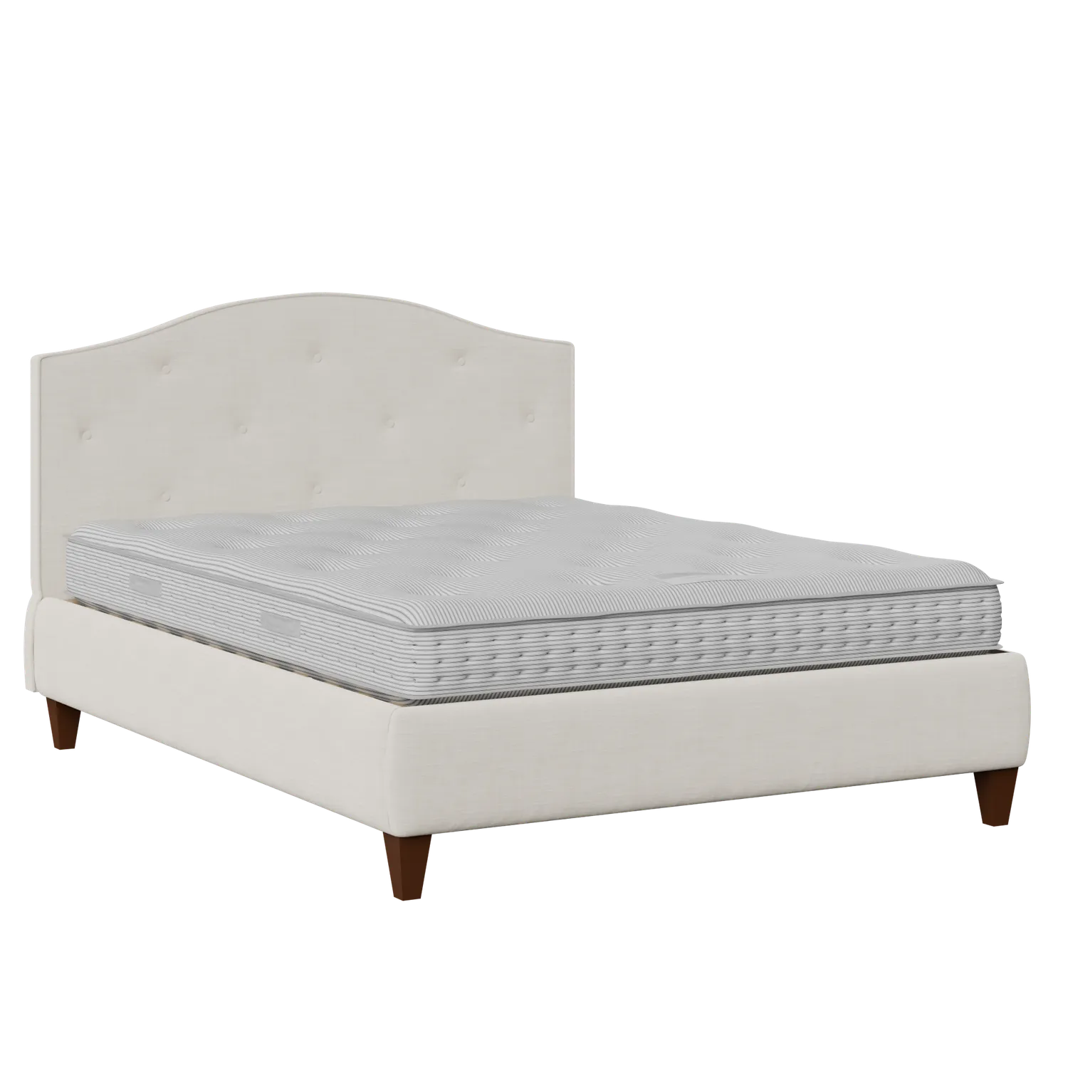 Daniella Buttoned Diagonal cama tapizada en tela mist