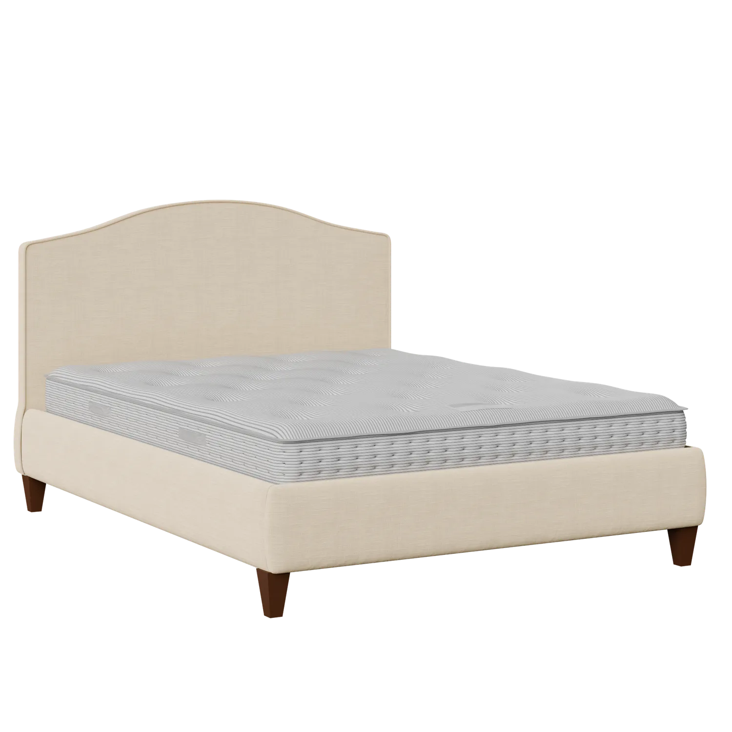 Daniella with Piping upholstered bed in natural fabric