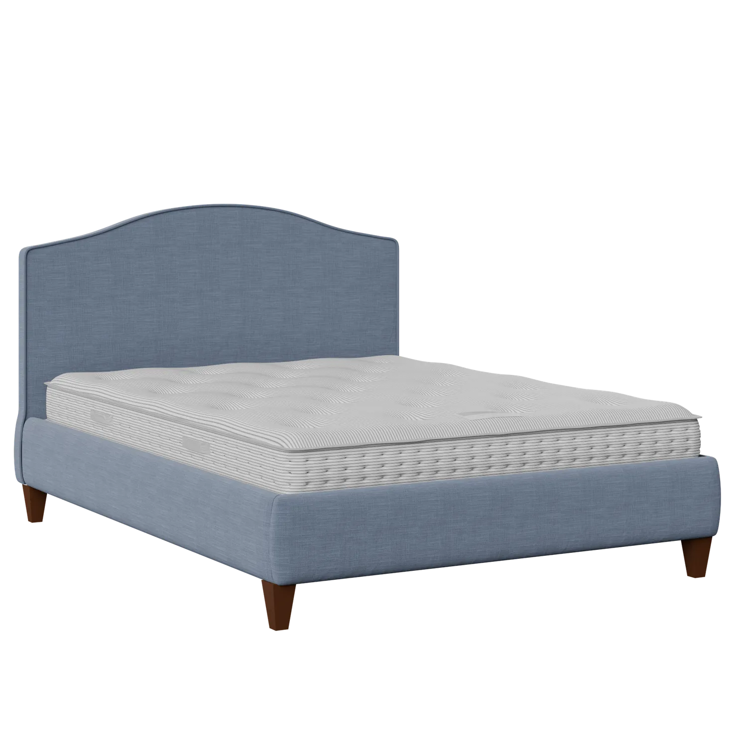 Daniella with Piping upholstered bed in blue fabric