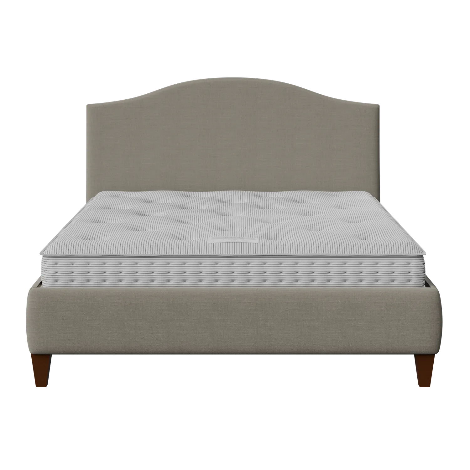 Daniella cama tapizada en tela gris con colchón