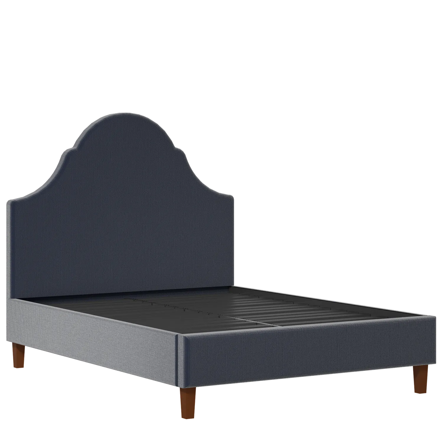 Irvine upholstered bed in oxford blue fabric