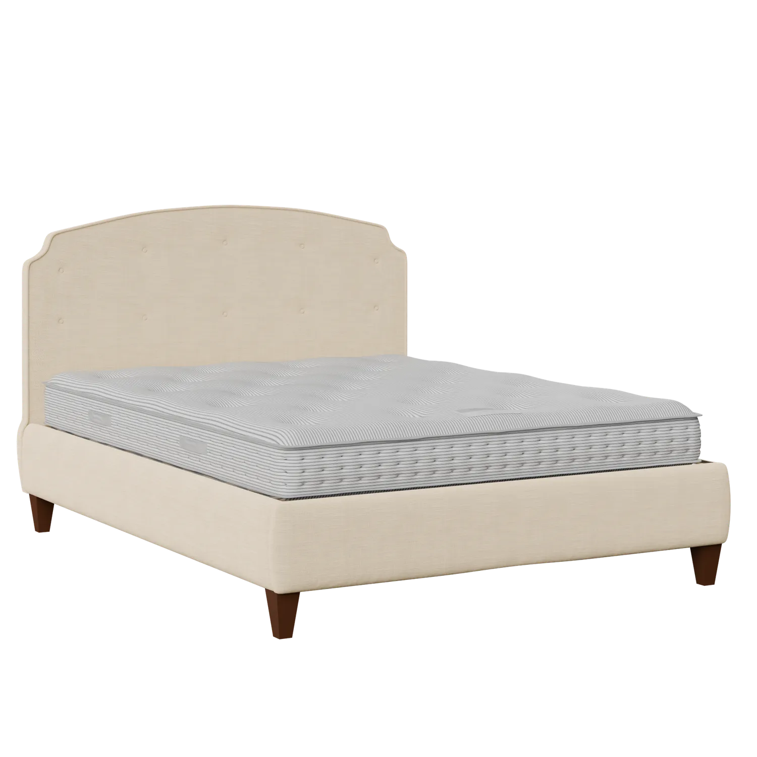 Lide Buttoned cama tapizada en tela natural