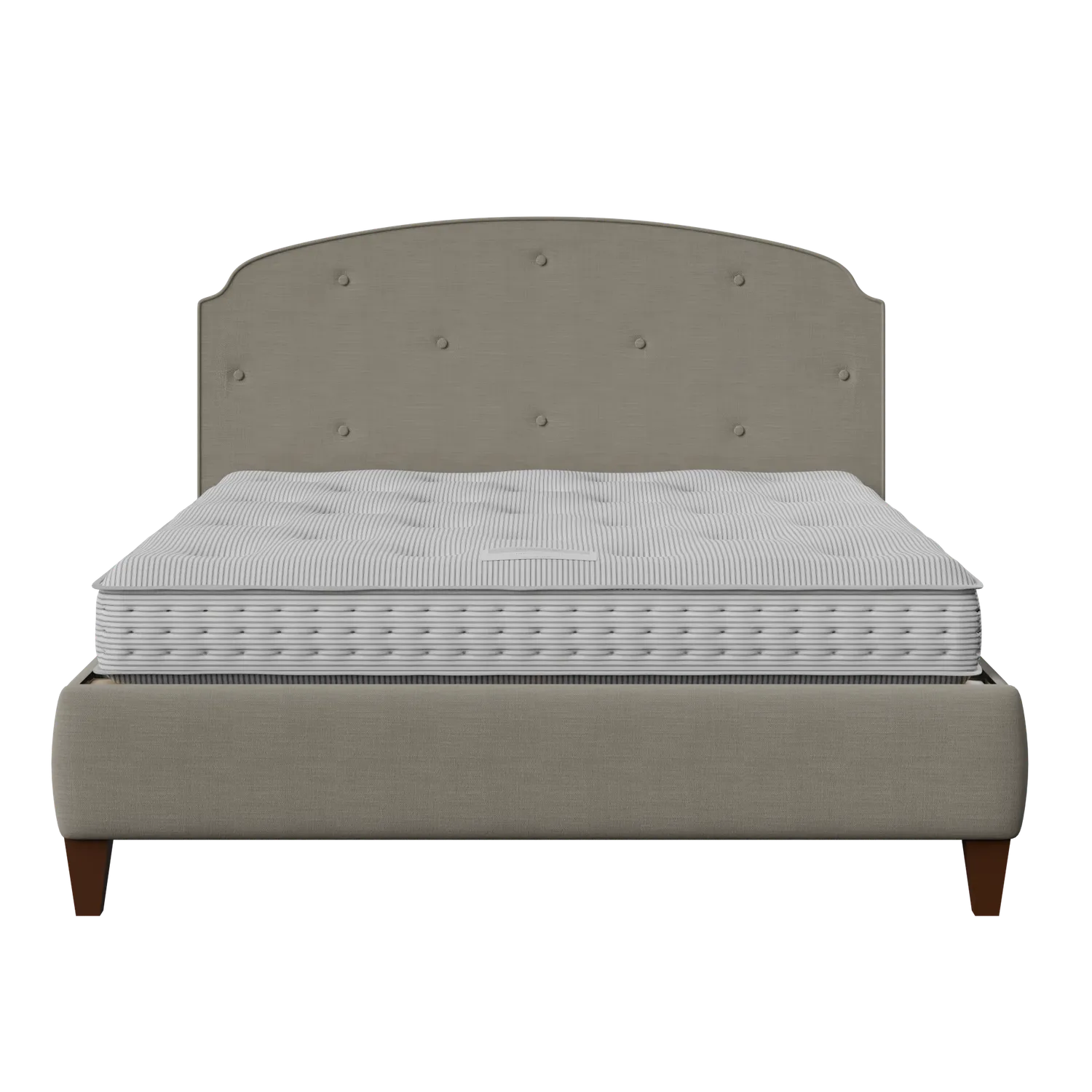Lide Buttoned Diagonal upholstered bed in grey fabric with Juno mattress