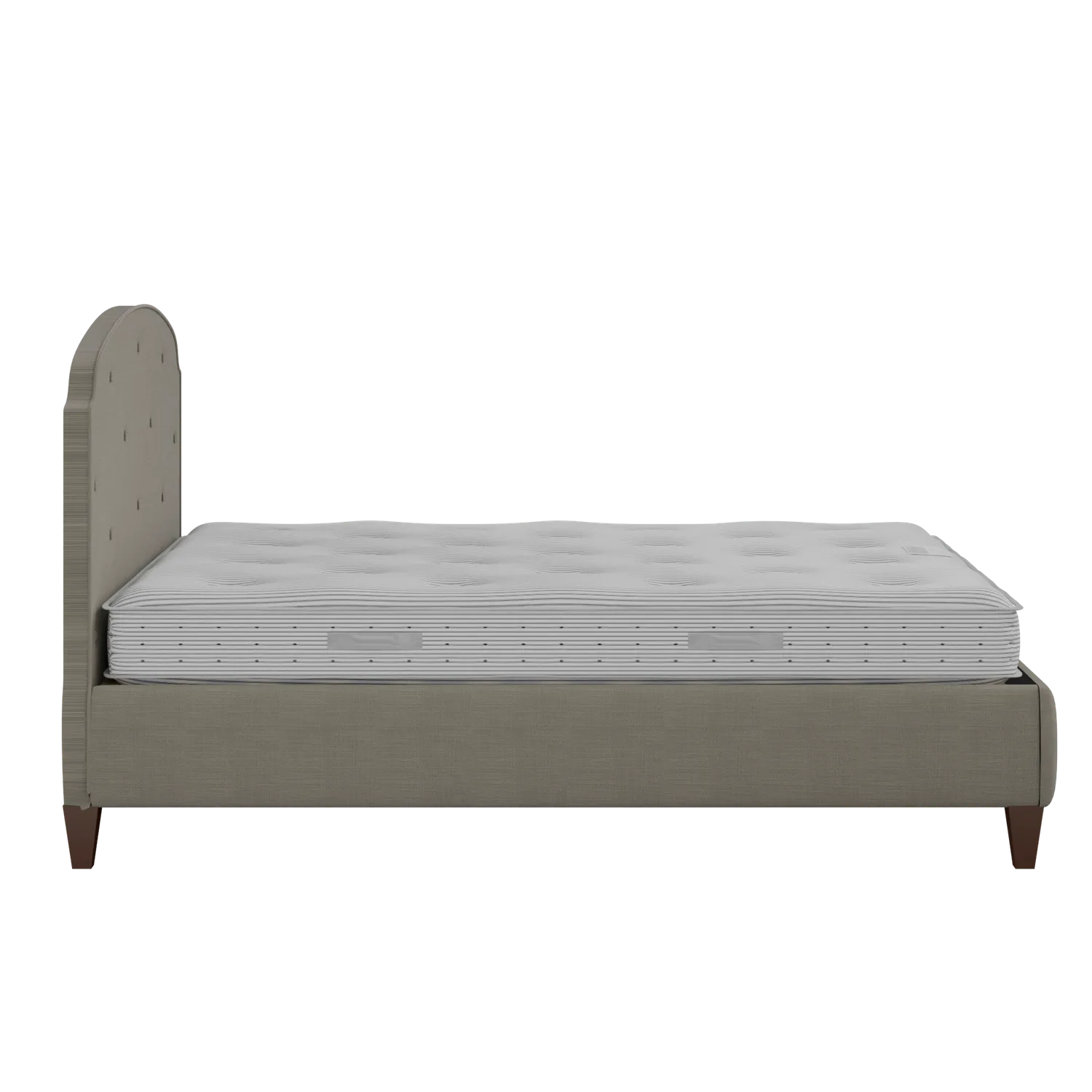 Lide Buttoned Diagonal cama tapizada en tela gris con colchón