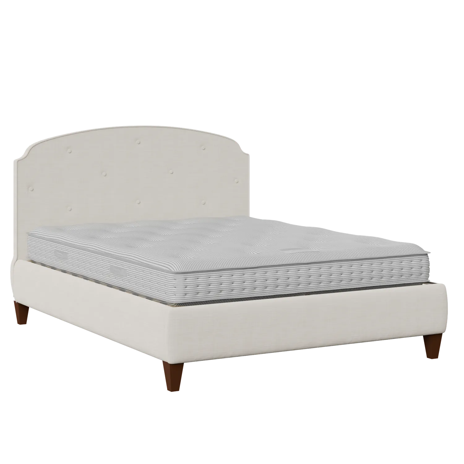 Lide Buttoned Diagonal upholstered bed in mist fabric
