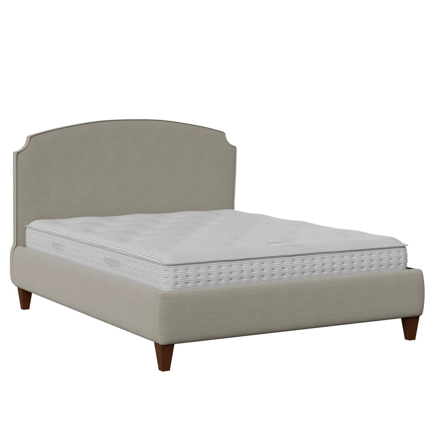 Lide with Piping upholstered bed in grey fabric