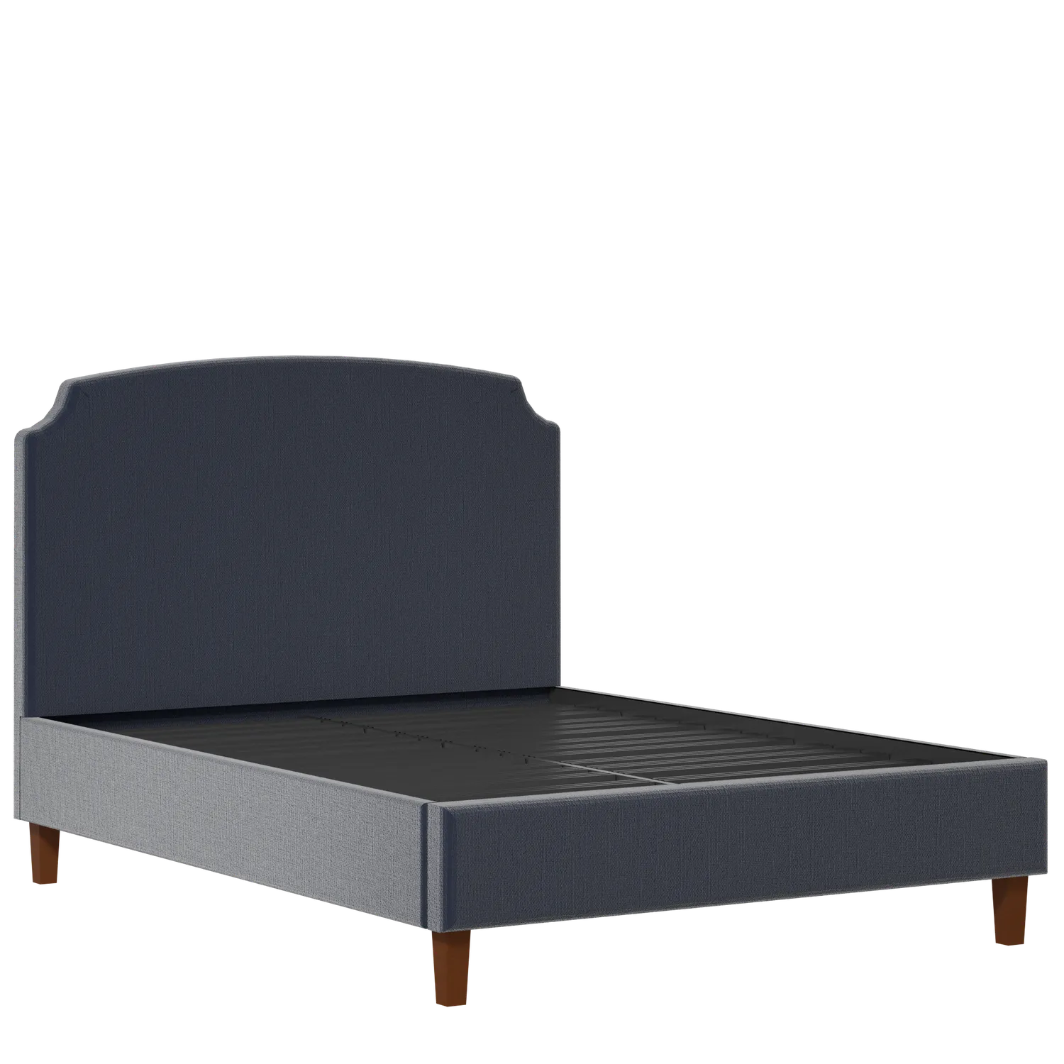 Poole Slim upholstered bed in oxford blue fabric