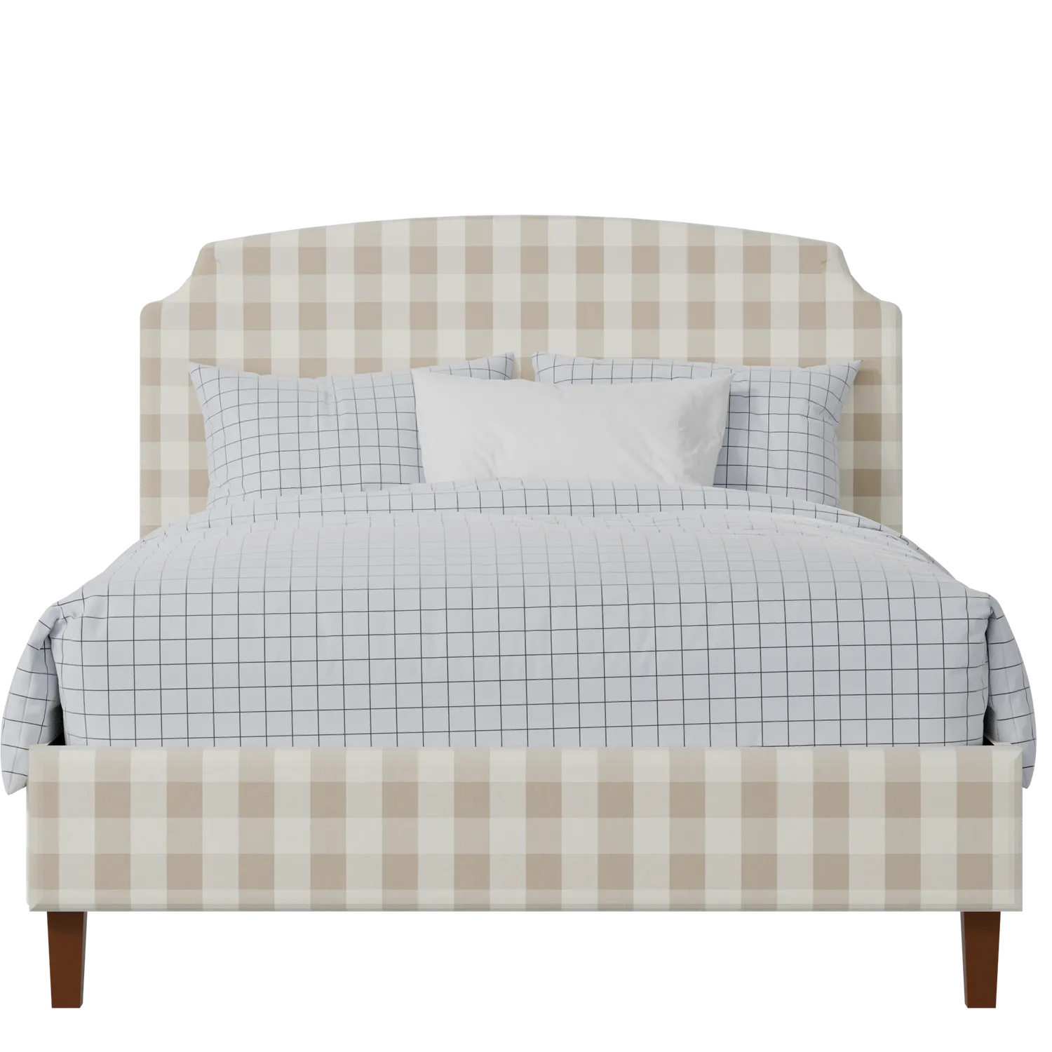 Poole Slim upholstered bed in Romo Kemble Putty fabric