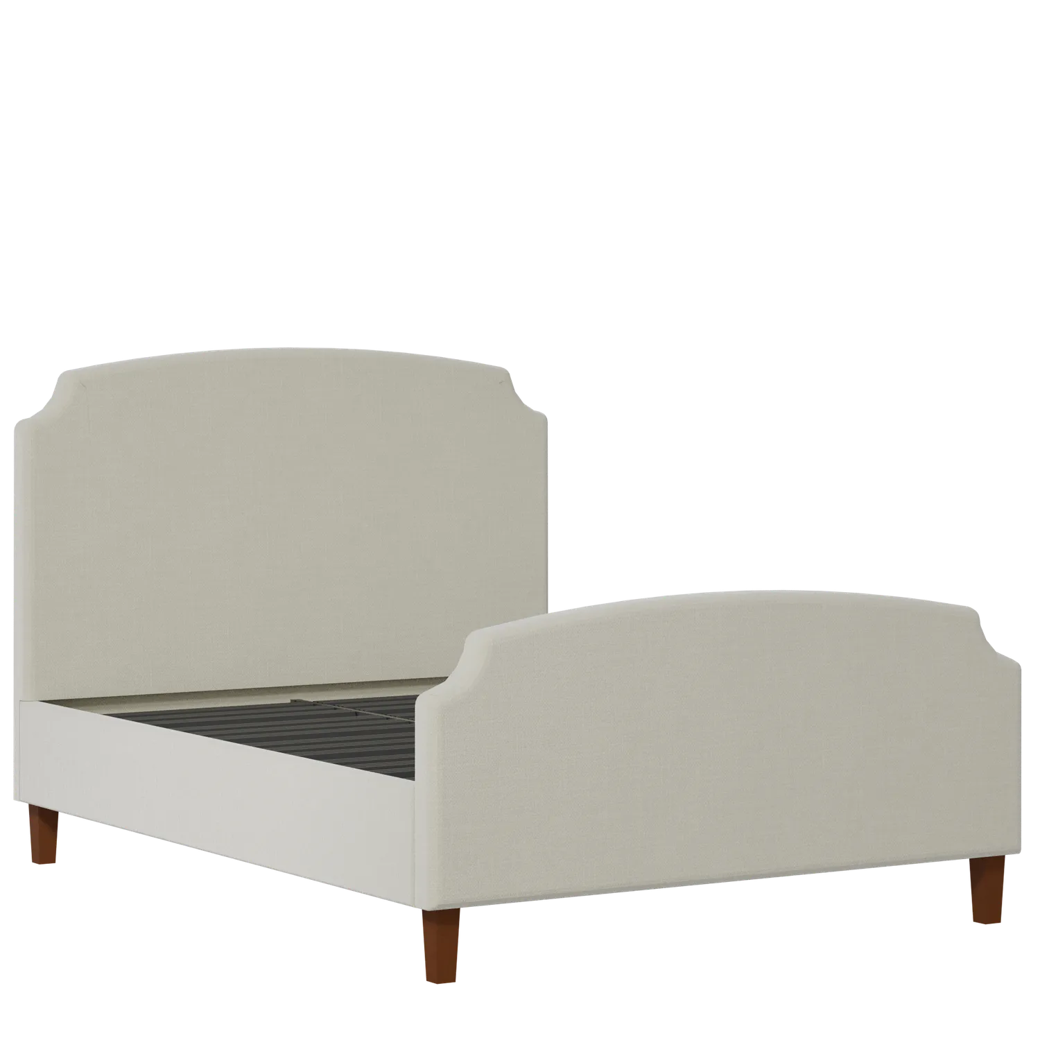Poole upholstered bed in oatmeal fabric