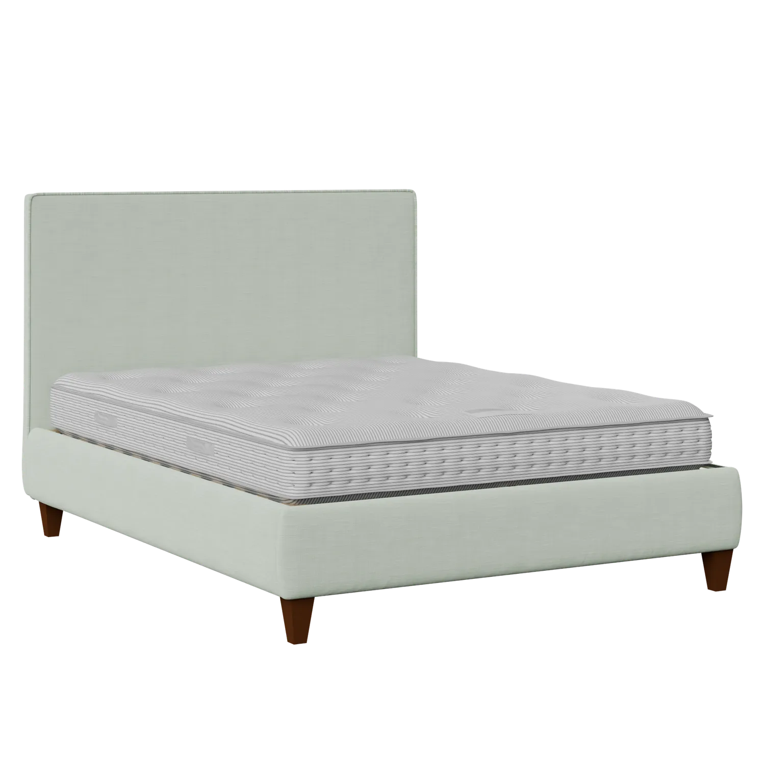 Yushan with Piping upholstered bed in duckegg fabric