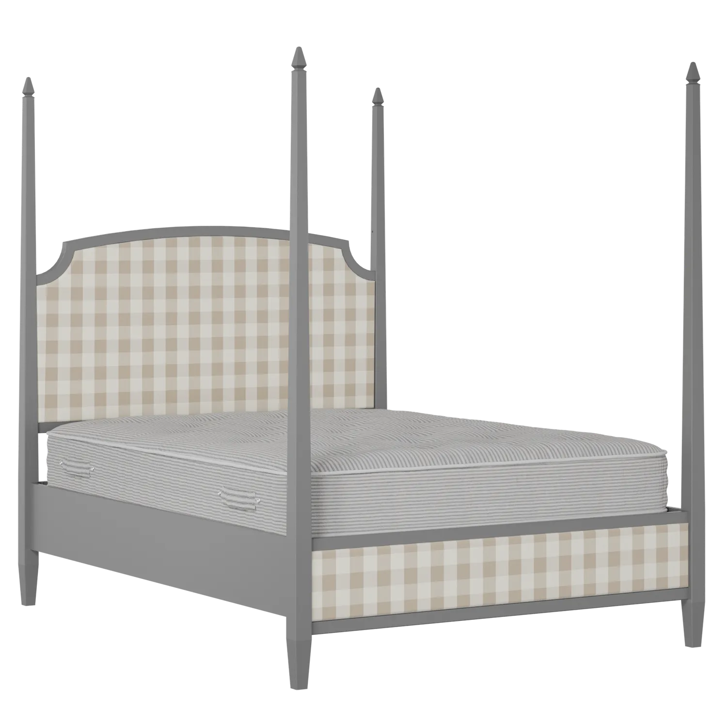 Austin Slim Upholstered wood upholstered bed in grey with Romo Kemble Putty fabric