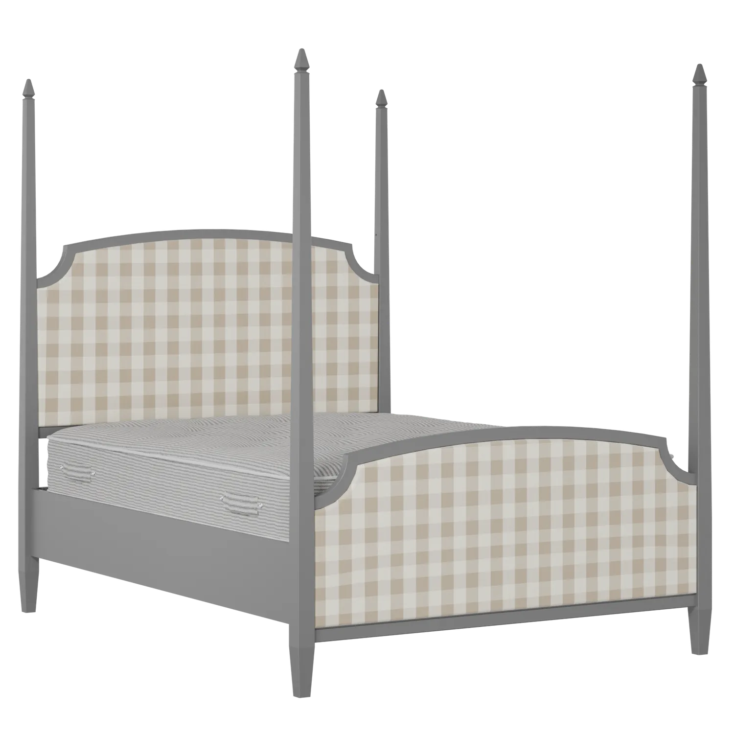 Austin Upholstered wood upholstered bed in grey with Romo Kemble Putty fabric