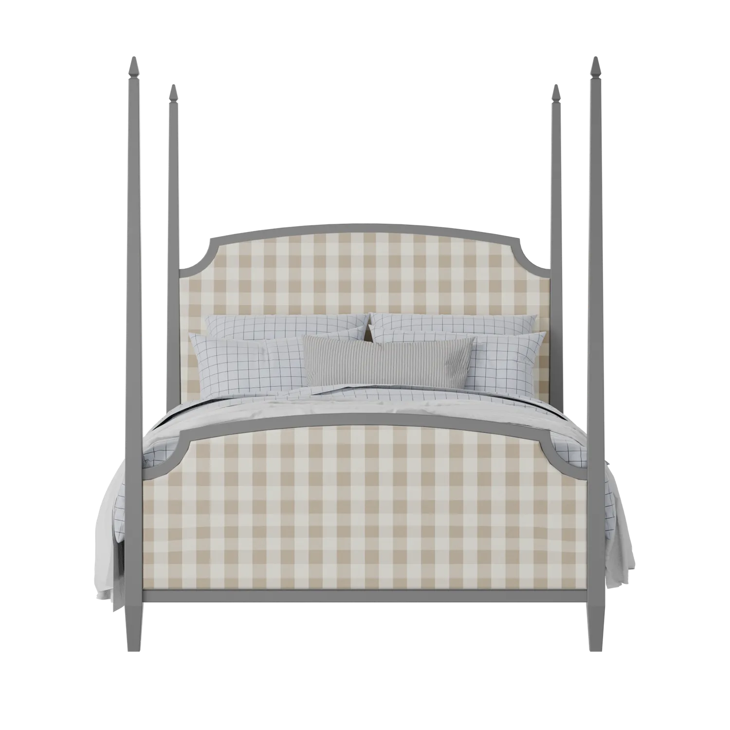 Austin Upholstered wood upholstered upholstered bed in grey with Romo Kemble Putty fabric