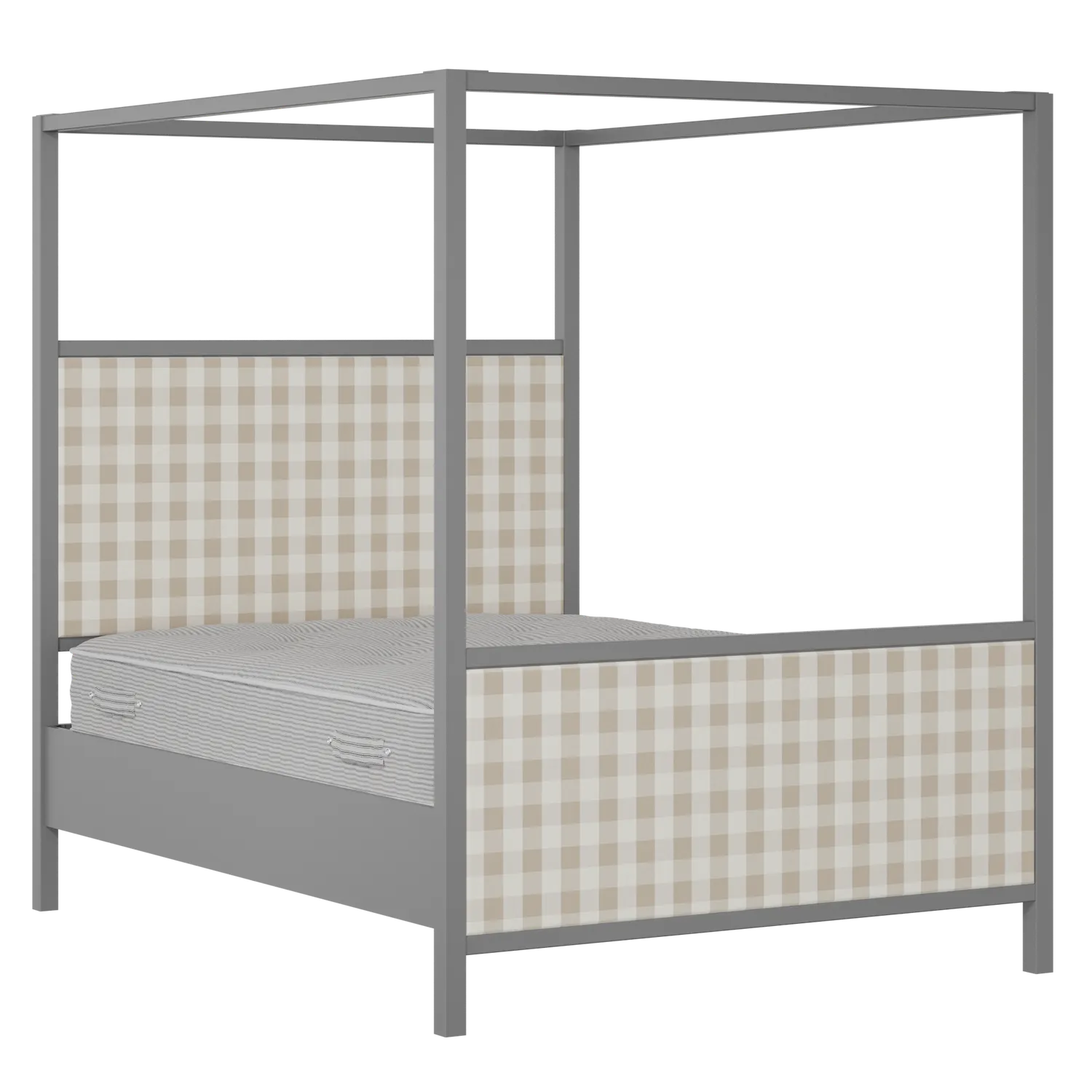 Byron Upholstered wood upholstered bed in grey with Romo Kemble Putty fabric