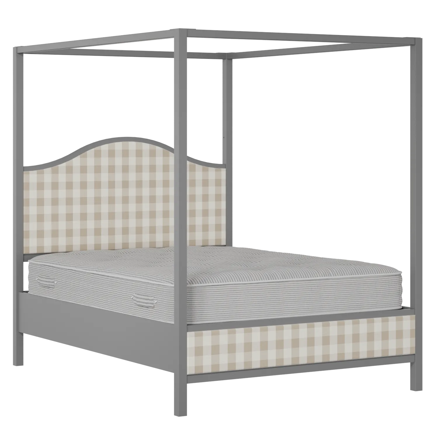Coleridge Slim Upholstered wood upholstered bed in grey with Romo Kemble Putty fabric