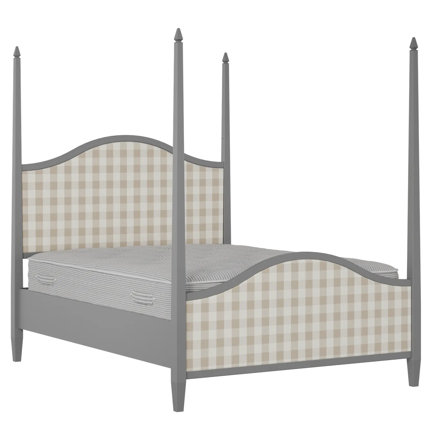 Larkin Upholstered wood upholstered bed in grey with Romo Kemble Putty fabric