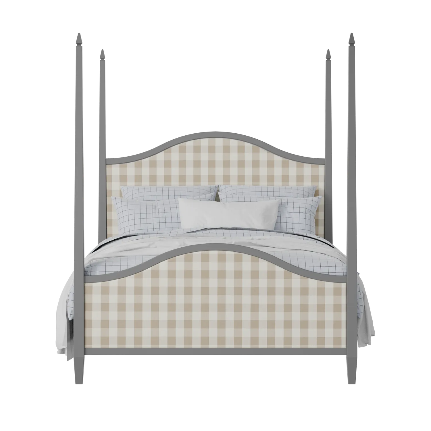 Larkin Upholstered wood upholstered upholstered bed in grey with Romo Kemble Putty fabric