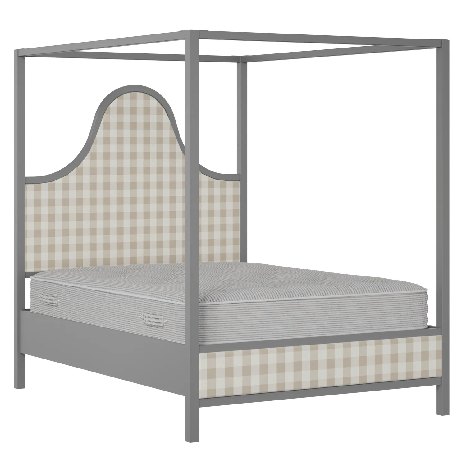Rowe Upholstered wood upholstered bed in grey with Romo Kemble Putty fabric