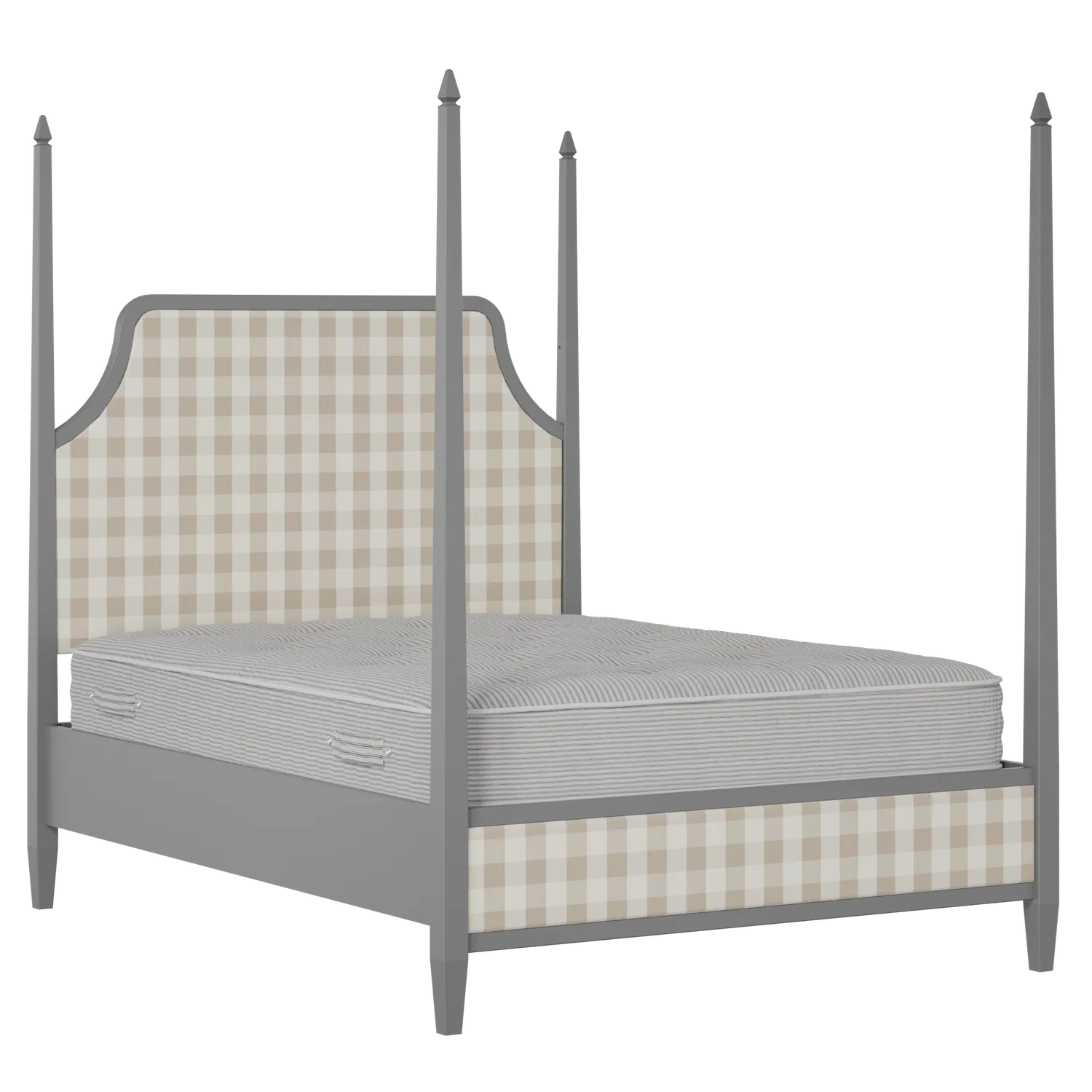 Turner Upholstered wood upholstered bed in grey with Romo Kemble Putty fabric