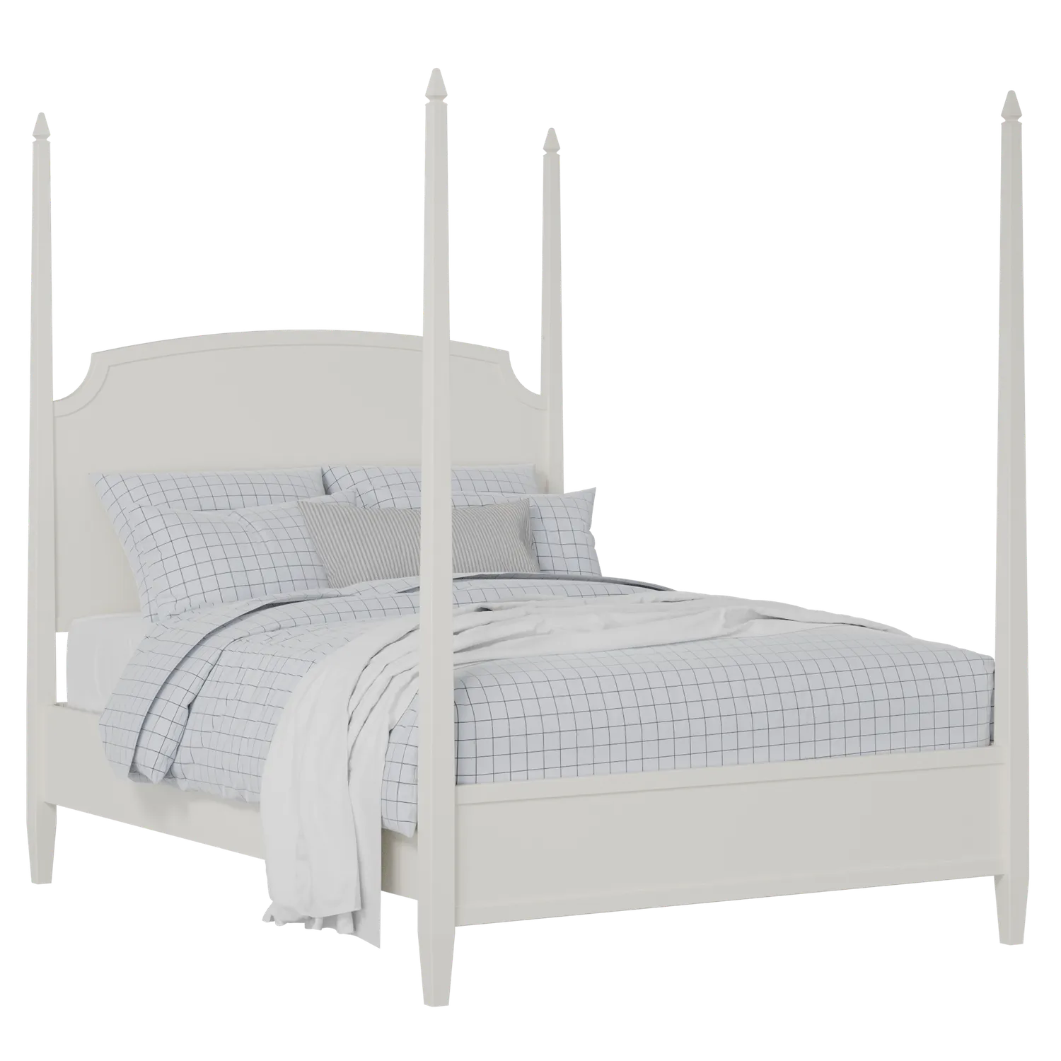 Austin Slim painted wood bed in white with Juno mattress