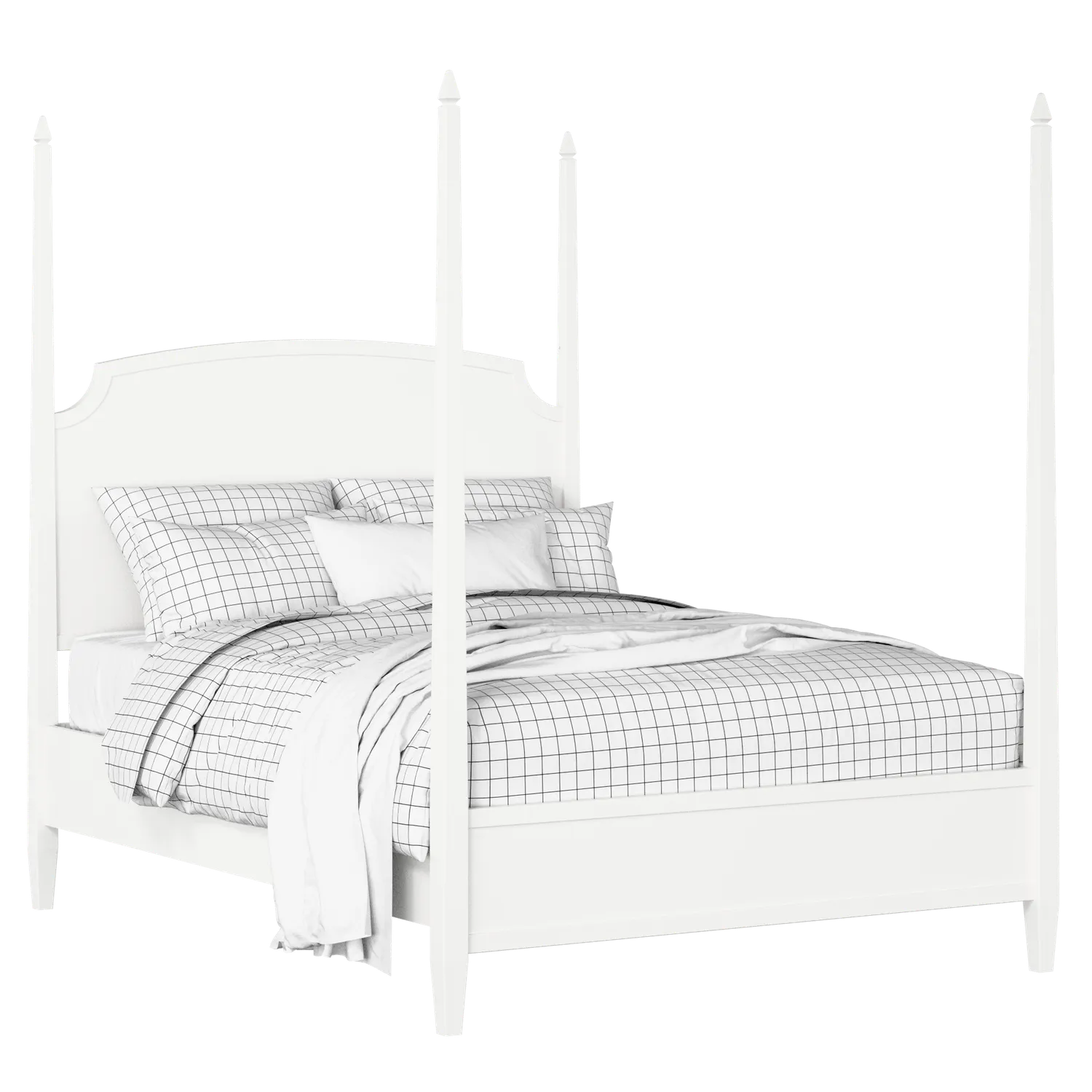 Austin Slim cama de madera pintada en blanco con colchón