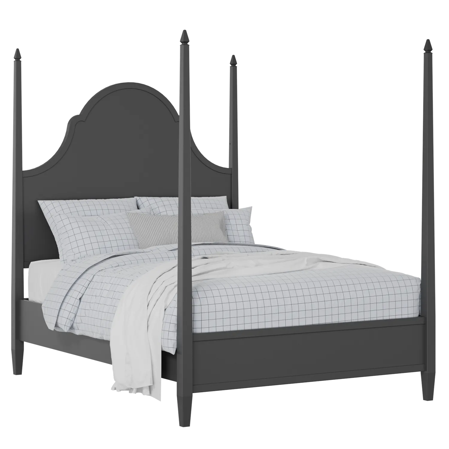 Beckett painted wood bed in black with Juno mattress