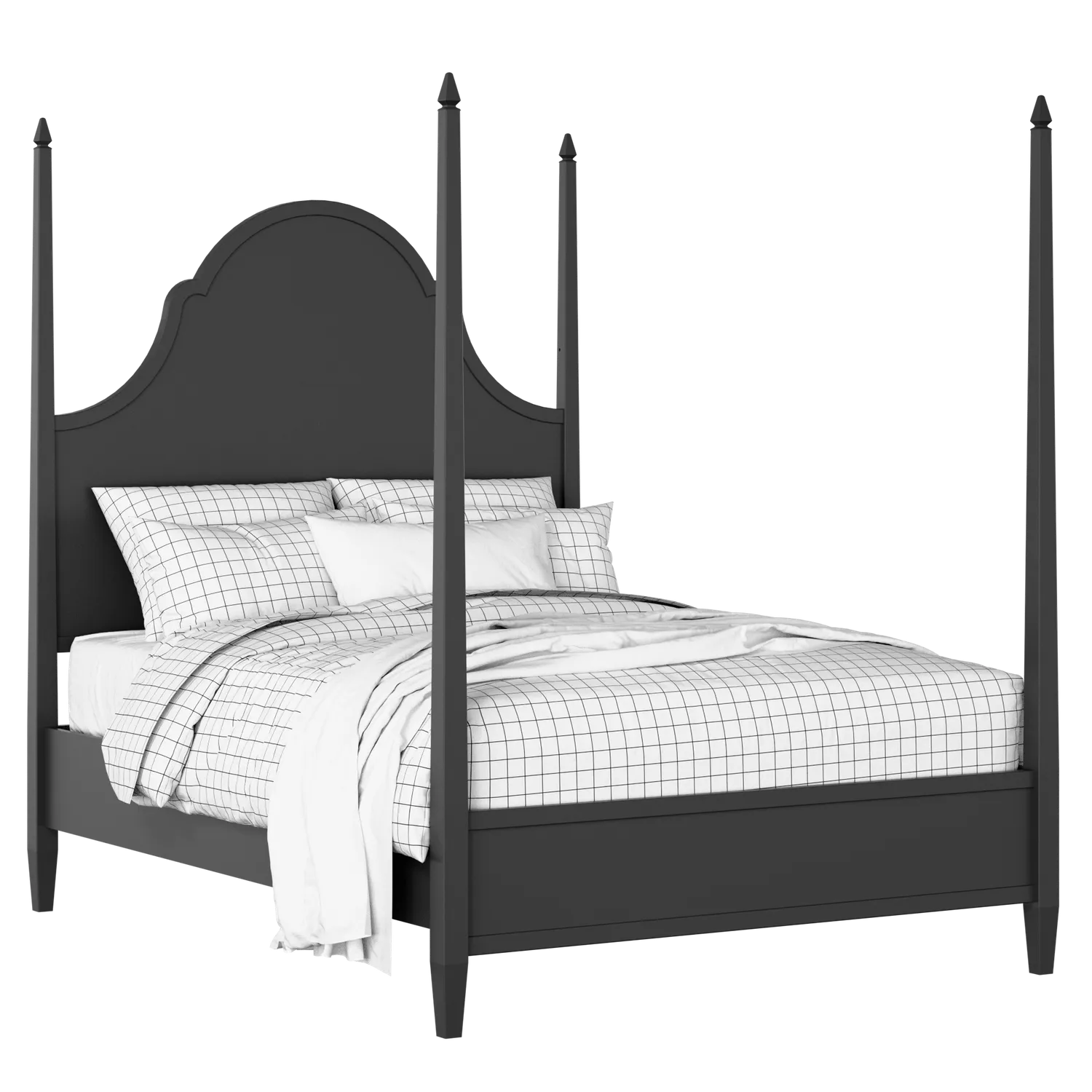 Beckett painted wood bed in black with Juno mattress