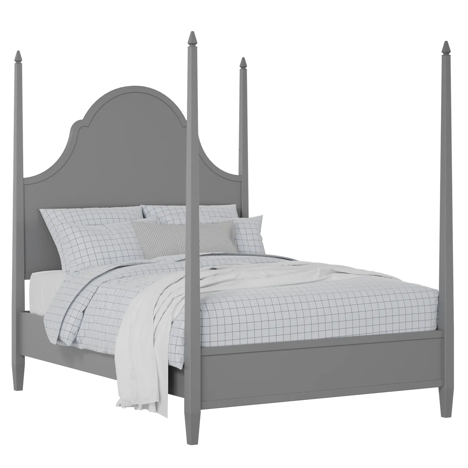 Beckett painted wood bed in grey with Juno mattress