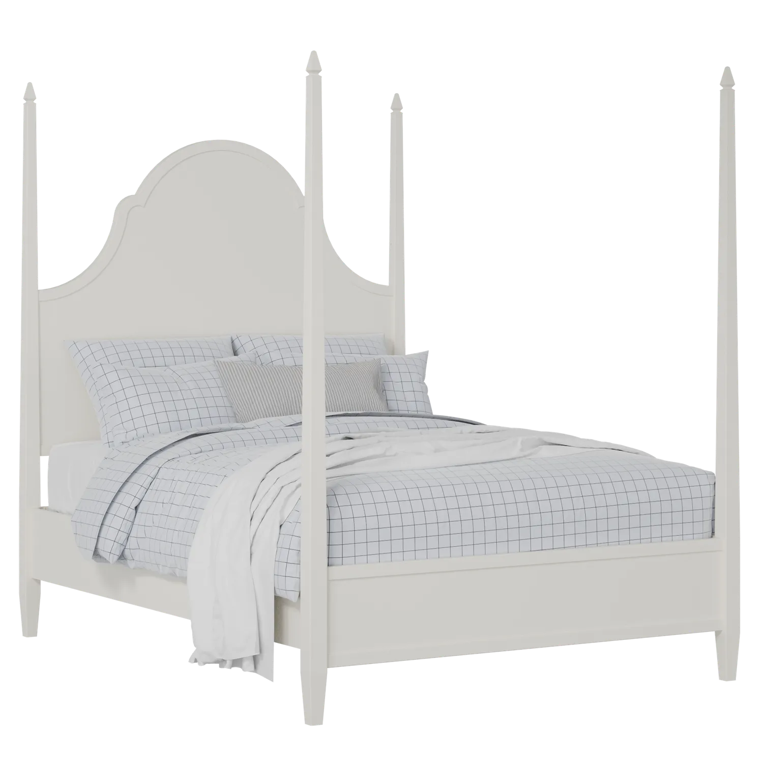 Beckett painted wood bed in white with Juno mattress