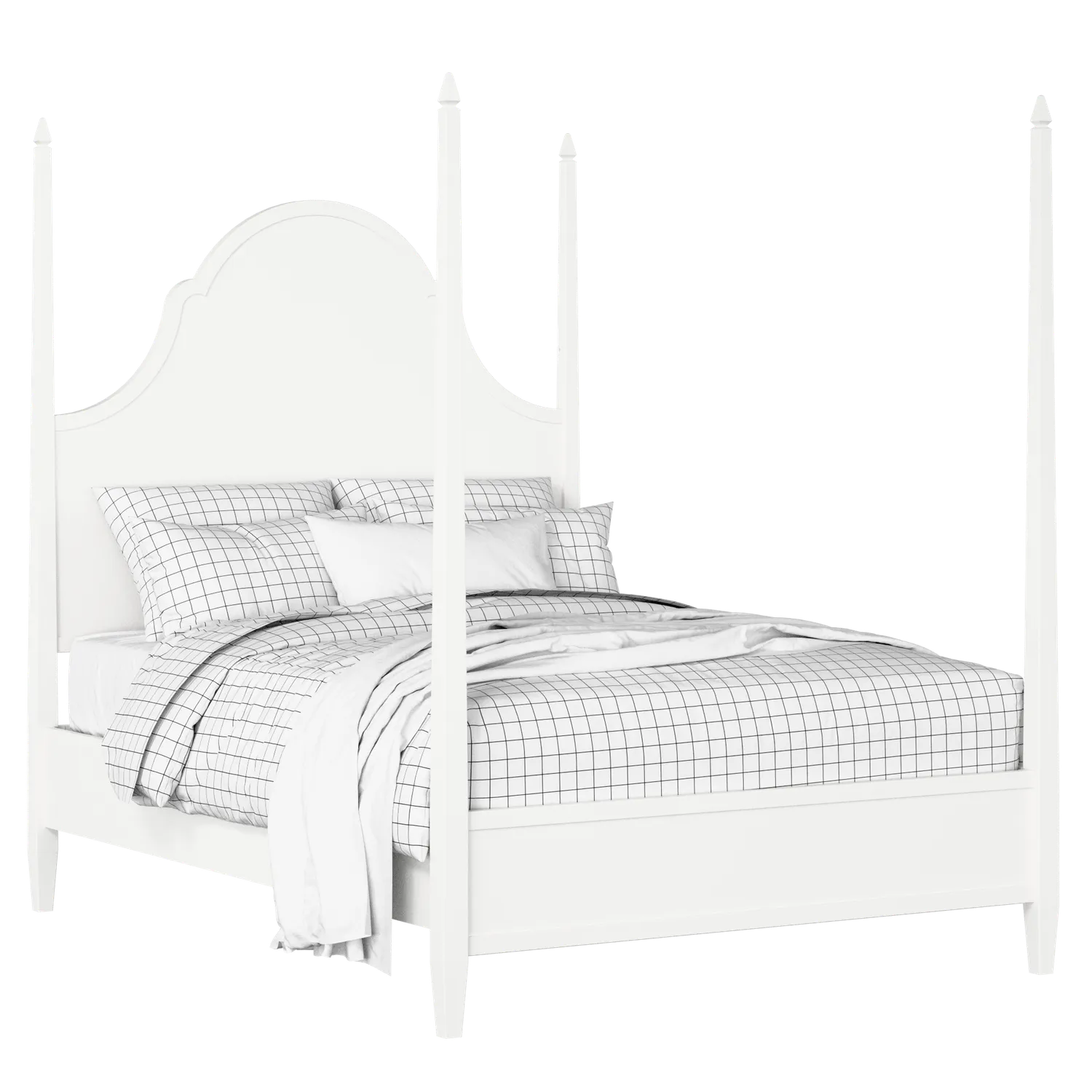 Beckett cama de madera pintada en blanco con colchón