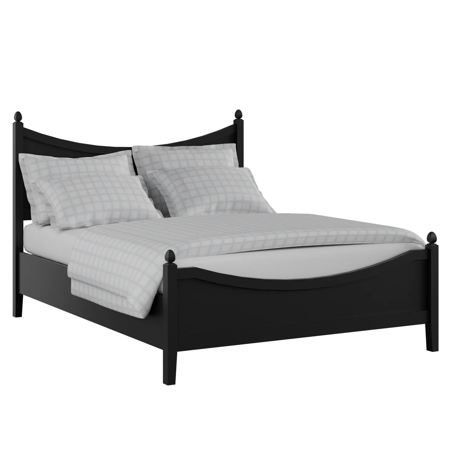 Blake Low Footend Painted painted wood bed in black with Juno mattress