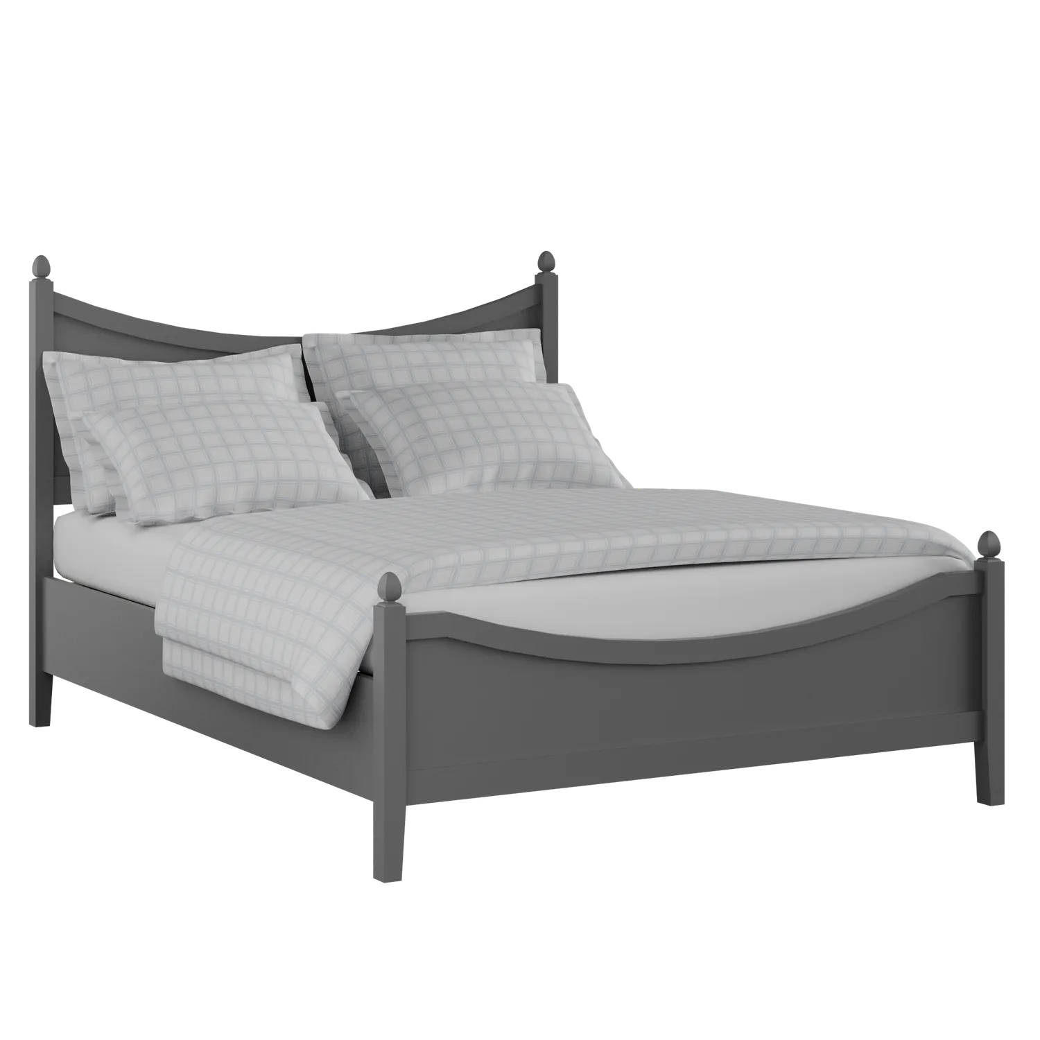 Blake Low Footend Painted painted wood bed in grey with Juno mattress